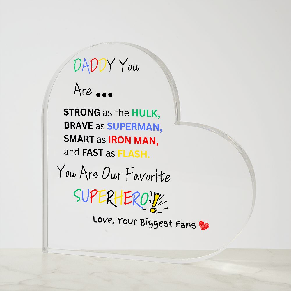 Super Daddy Heart plaque