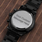 Engrave your own special message,Black Chronograph Watch
