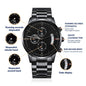 Engrave your own special message,Black Chronograph Watch