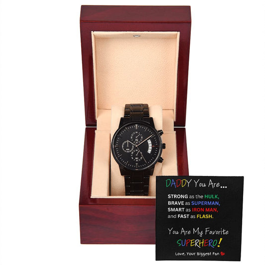 Super Daddy! Black Chronograph Watch