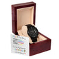 Super Daddy/White background, Black Chronograph Watch