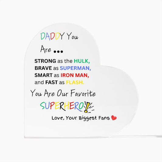 Super Daddy Heart plaque