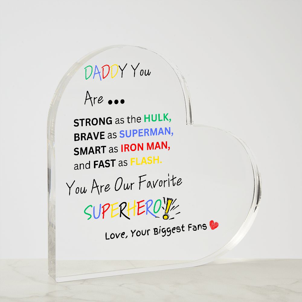 Super Daddy Heart plaque