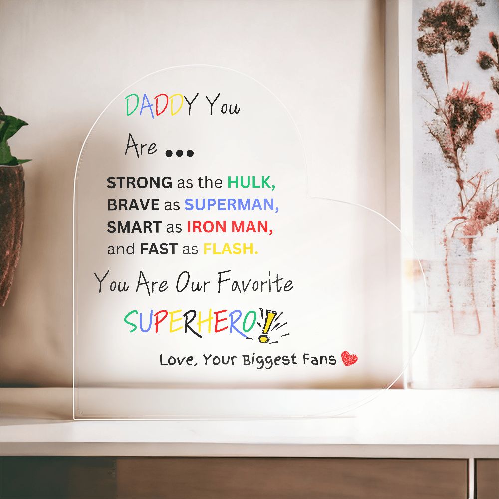 Super Daddy Heart plaque